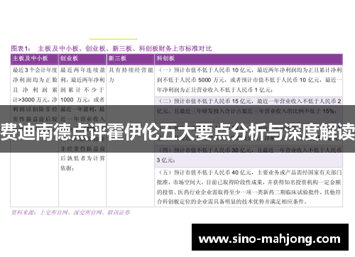 费迪南德点评霍伊伦五大要点分析与深度解读